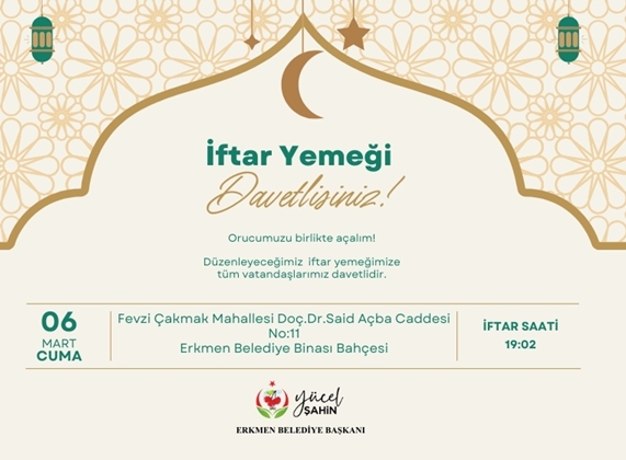 GELENEKSEL TOPLU �FTAR YEME��NE DAVET