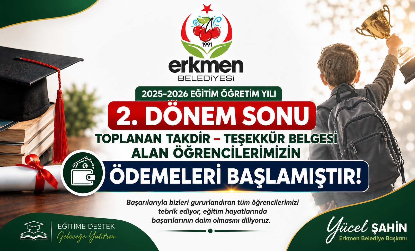 2025-2026 E��T�M ��RET�M YILI 2. D�NEM ��RENC� DESTEK �DEMELER� BA�LADI
